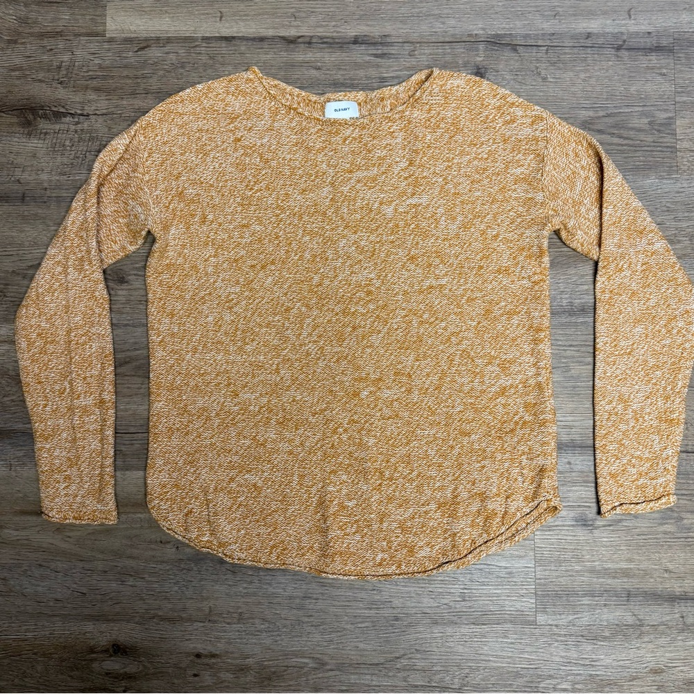 Old Navy Marbled Mustard Knit Sweater